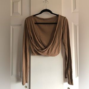 Ozma of California Dance Wrap Top in Tea | Size L